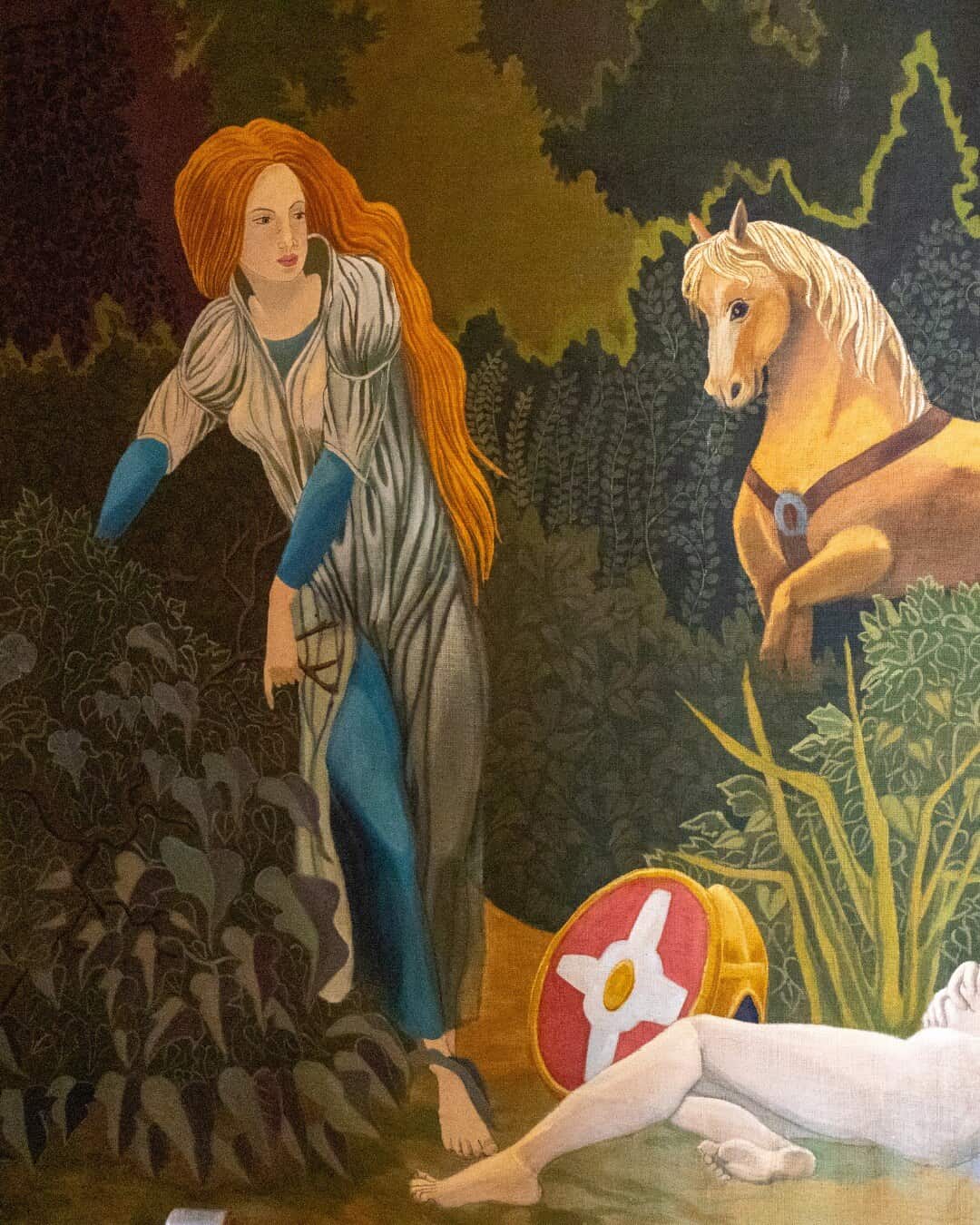 Détail peint d’inspiration mythologique au Château de Malvirade